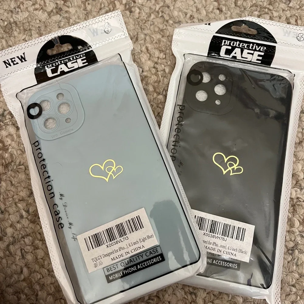 New Lot of 2 Blue and Black Matte Heart Cases | iPhone 11 Pro Max (6.5